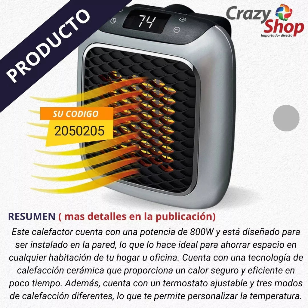 Calentador Electrico Ceramico 800W